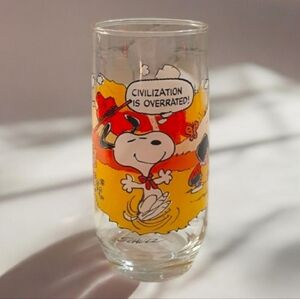 Vintage 1971 McDonald's Camp Snoopy Collection Glass Civilization is Overrated!